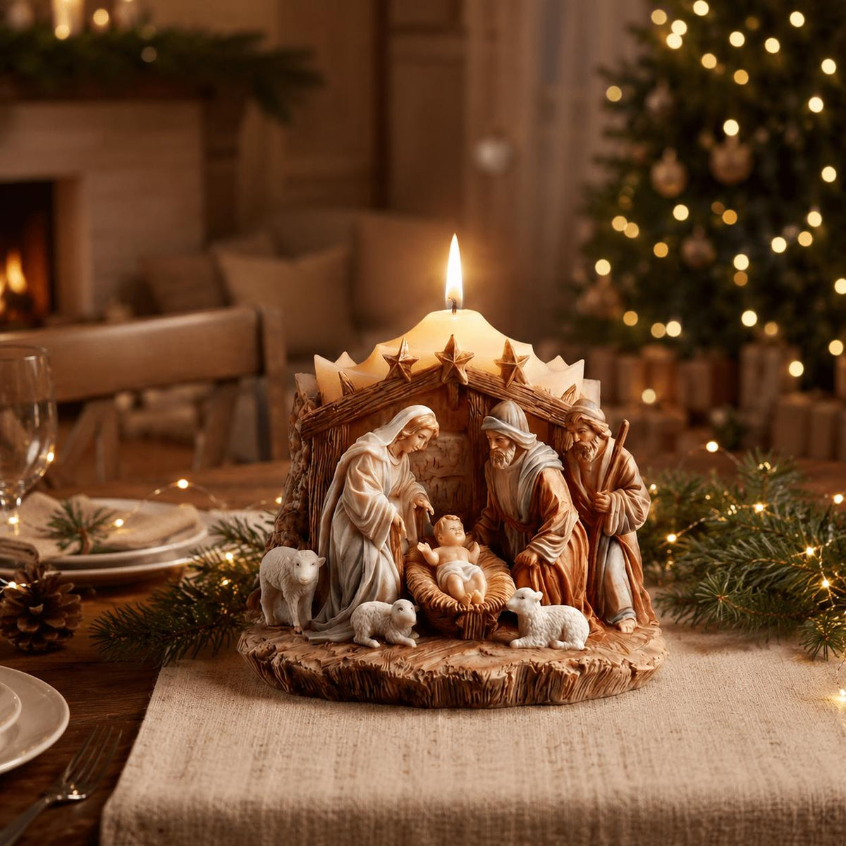 Silikonform Weihnachtskrippe 3D  Gießform Krippe mit Figuren  Weihnachtsdeko für Raysin, Keraflott, Gips und Wachs