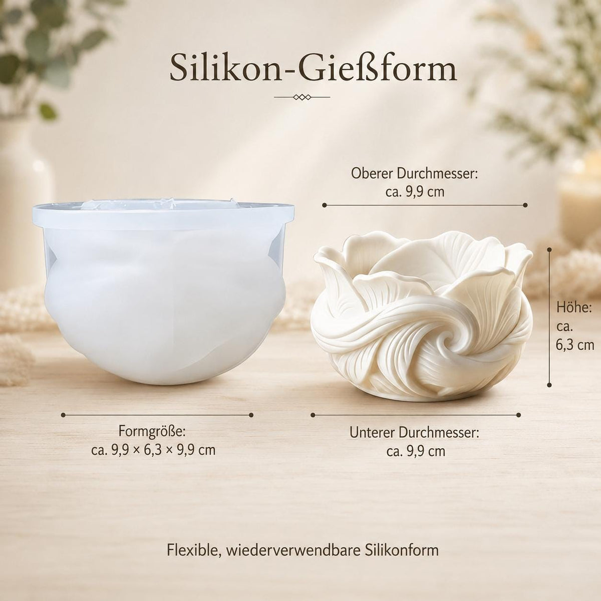 Silikonform Steuerrad Tablett maritim – Gießform für Raysin & Keraflott, Beton – Deko Teller/Schmuckschale Ø 21,5 cm