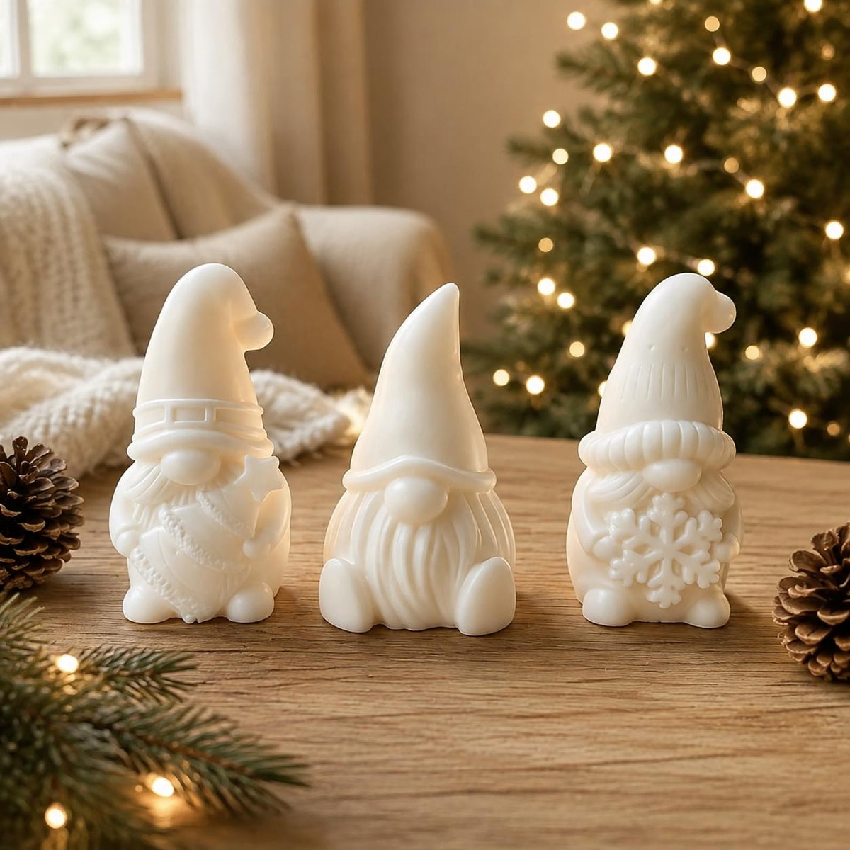 Silikonformen Wichtel  Weihnachtswichtel Gießformen 3er-Set  für Raysin, Keraflott, Gips und Beton  Weihnachtsdeko DIY