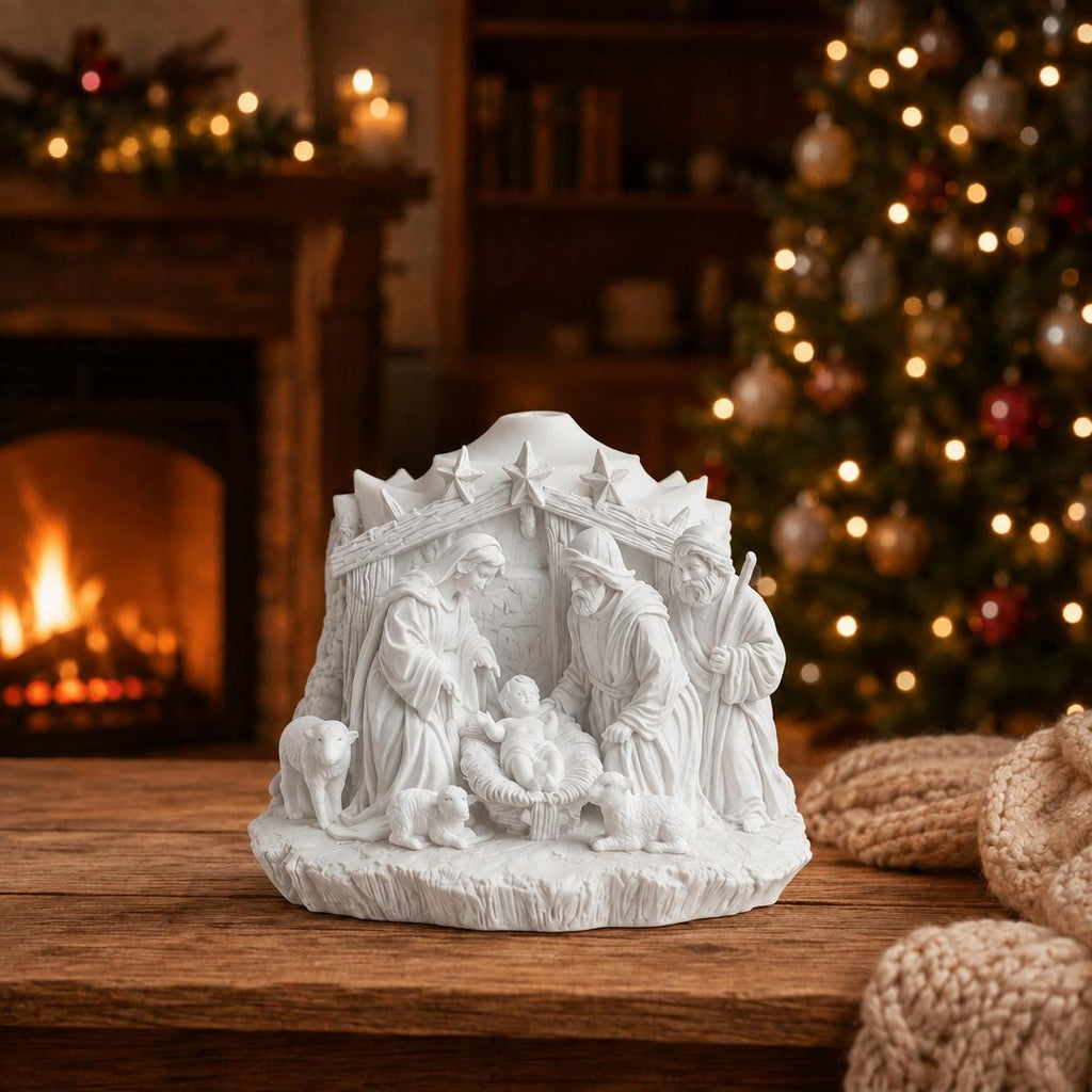 Silikonform Weihnachtskrippe 3D  Gießform Krippe mit Figuren  Weihnachtsdeko für Raysin, Keraflott, Gips und Wachs