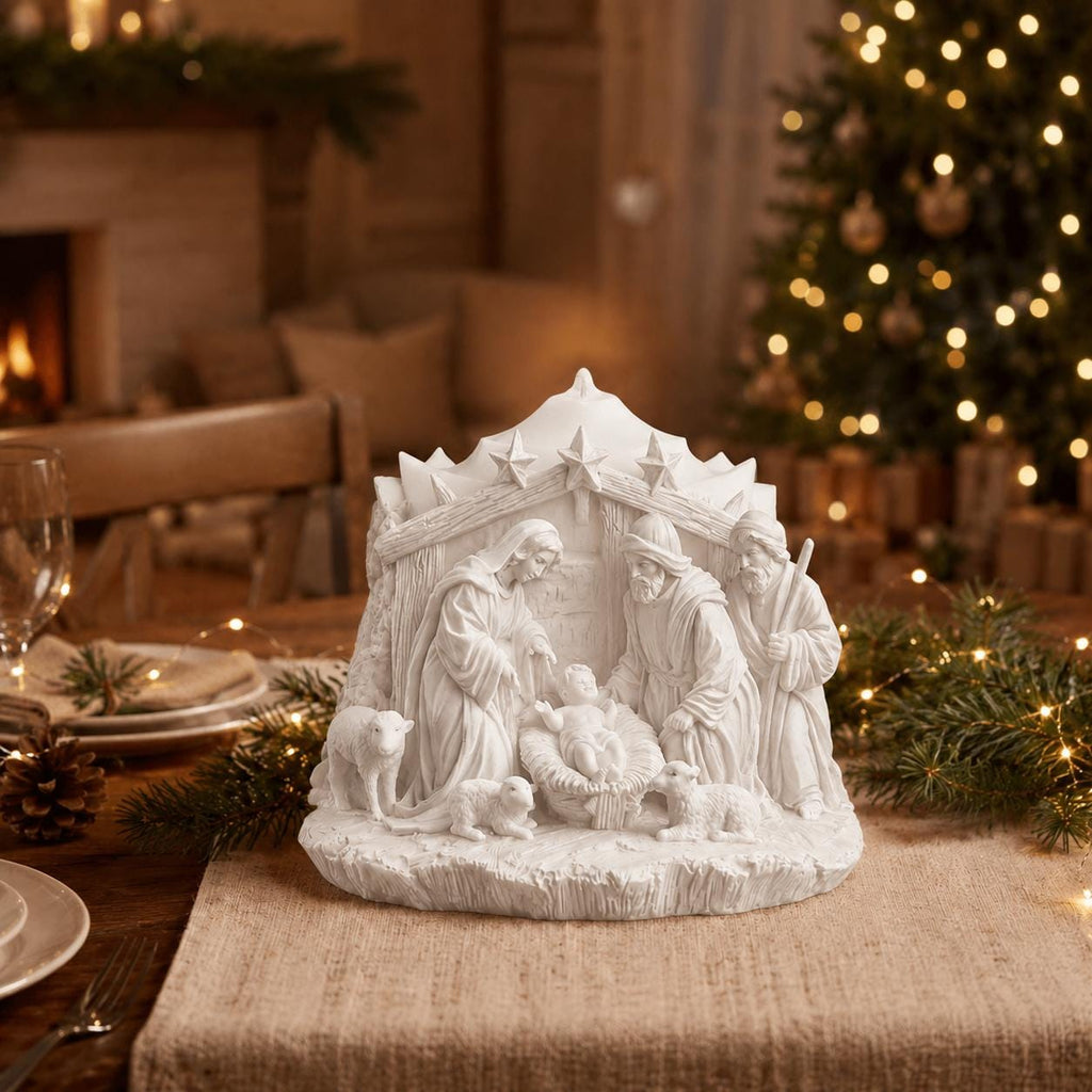 Silikonform Weihnachtskrippe 3D  Gießform Krippe mit Figuren  Weihnachtsdeko für Raysin, Keraflott, Gips und Wachs