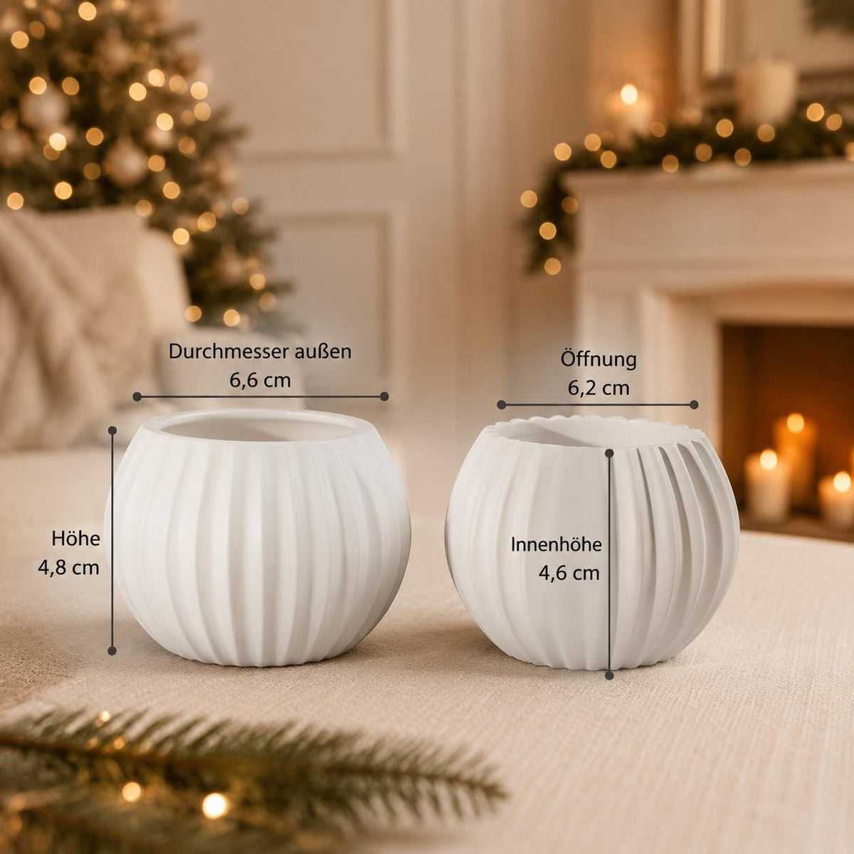 Silikonform geriffelter Kerzenhalter – Gießform für Raysin, Keraflott & Weihnachtsdeko – rundes Gefäß