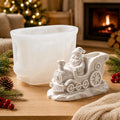 Silikonform Weihnachtsmann in Lokomotive mit Schlitten – Gießform für Stiftehalter – Weihnachtsdeko aus Raysin und Keraflott