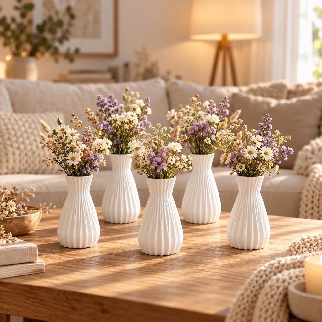Silikonform Vase mit Rillen – taillierte Gießform für Raysin, Keraflott und Gips – DIY Blumenvase im Boho-Stil