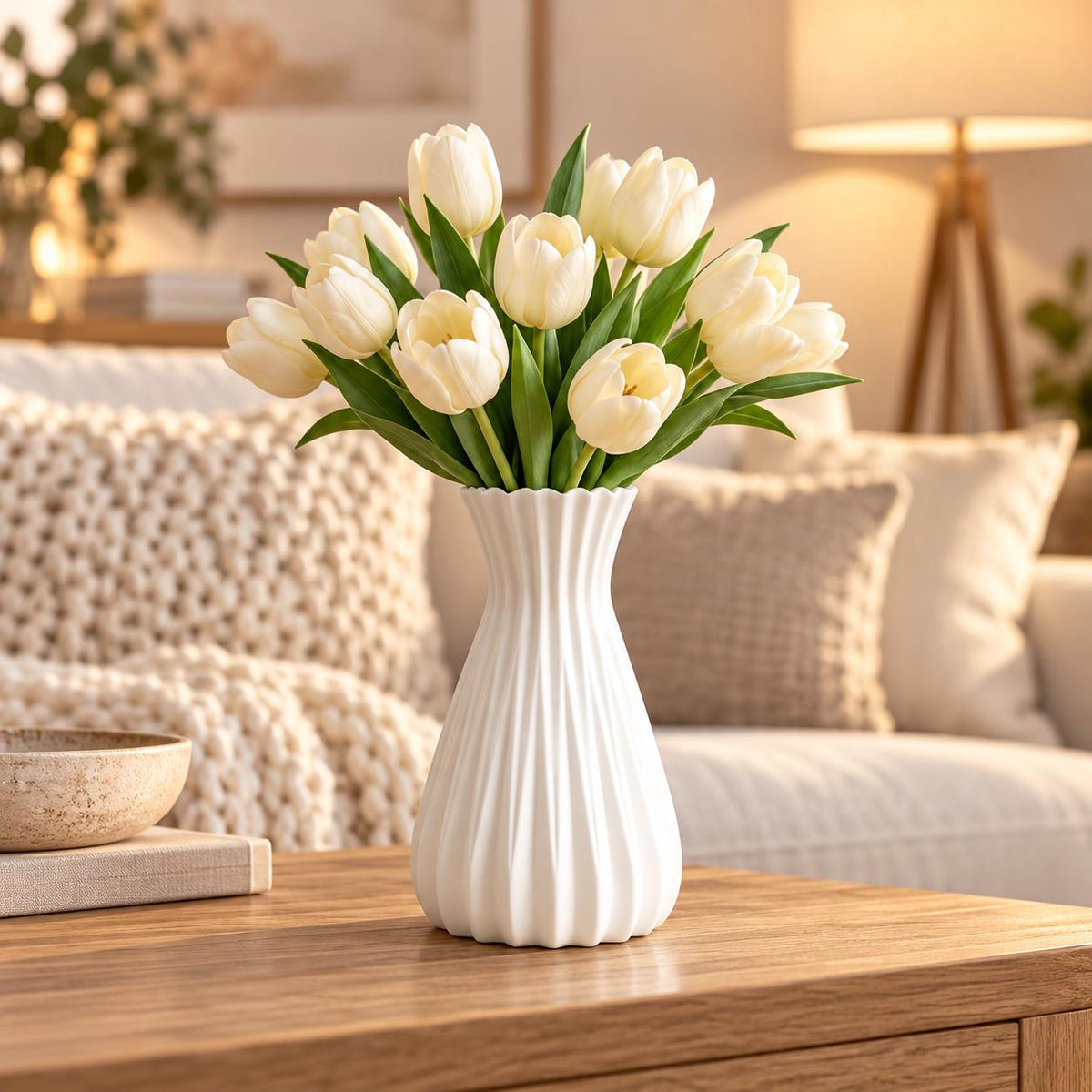 Silikonform Vase mit Rillen  taillierte Gießform für Raysin, Keraflott und Gips  DIY Blumenvase im Boho-Stil