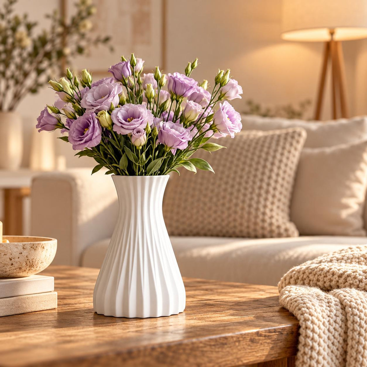 Silikonform Vase mit Rillen – taillierte Gießform für Raysin, Keraflott und Gips – DIY Blumenvase im Boho-Stil