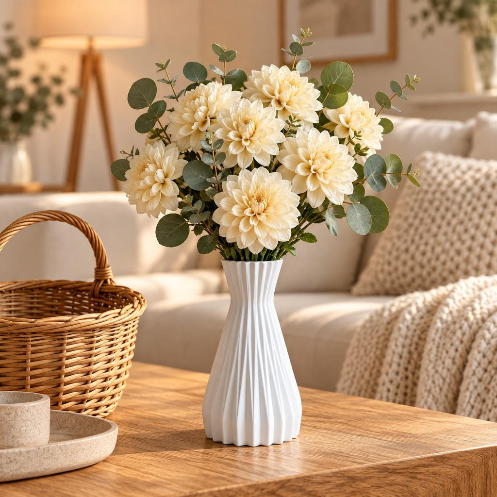 Silikonform Vase mit Rillen  taillierte Gießform für Raysin, Keraflott und Gips  DIY Blumenvase im Boho-Stil