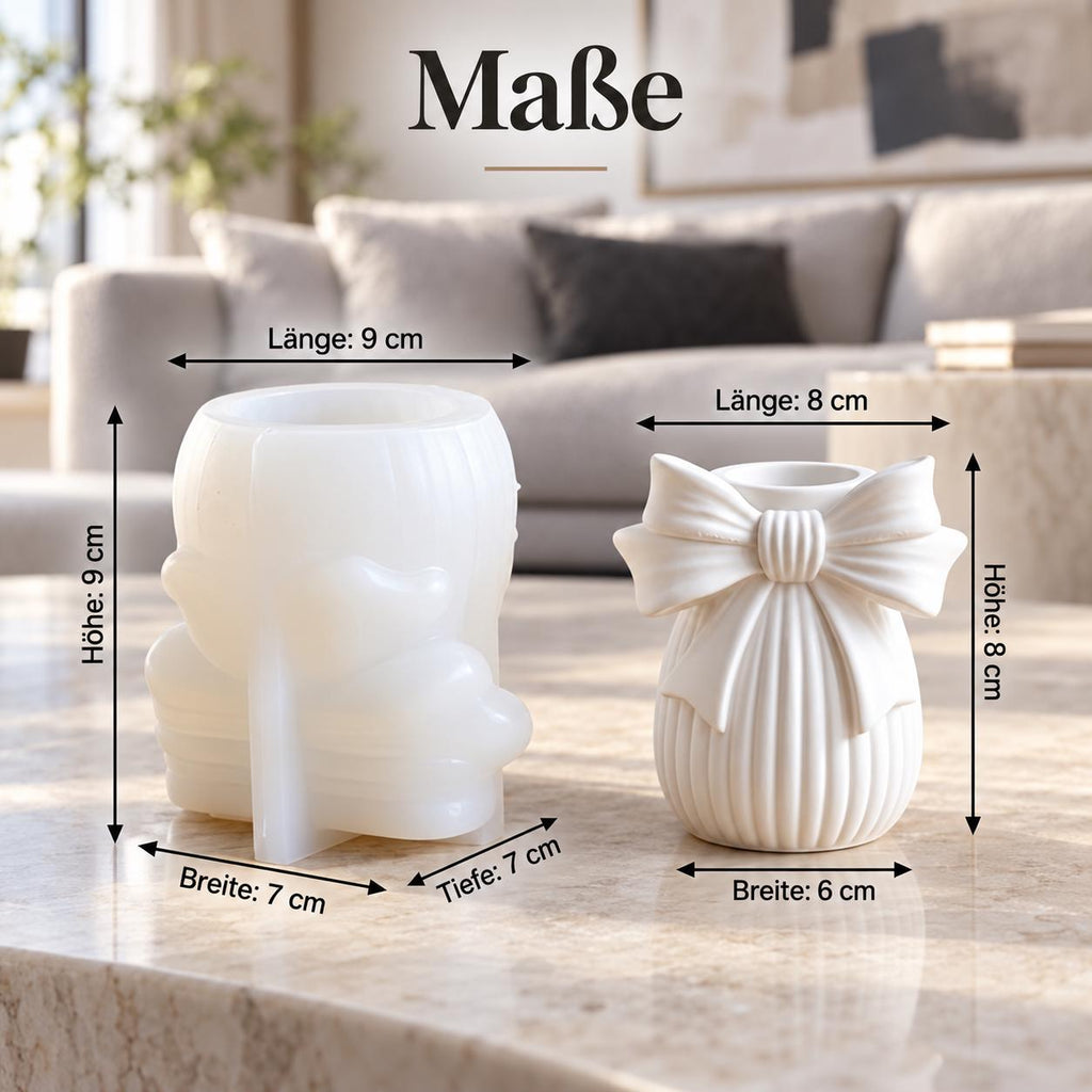 Silikonform Schleifenvase mit Rillen – Gießform für kleine Dekovase, DIY Wohndeko und selbst gestaltete Geschenke