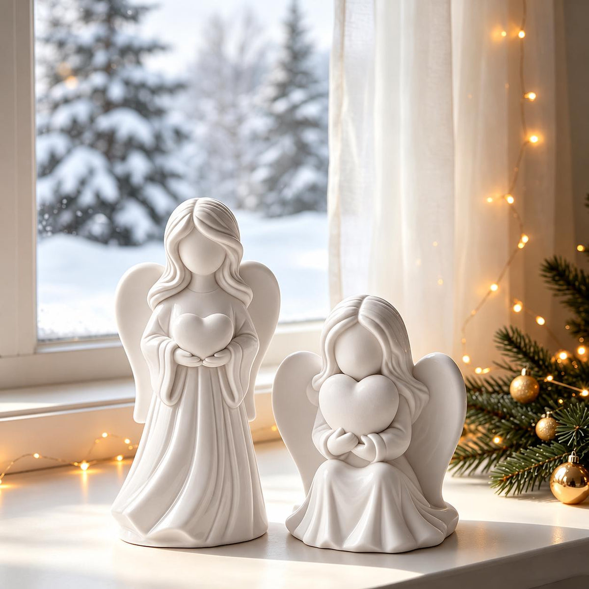 Silikonformen Engel mit Herz 2er-Set  Gießformen für Raysin und Keraflott  DIY-Weihnachtsdeko