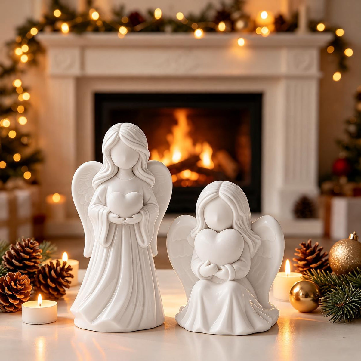 Silikonformen Engel mit Herz 2er-Set – Gießformen für Raysin und Keraflott – DIY-Weihnachtsdeko