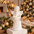 Silikon-Gießform Engel mit Schale und Blumenrelief – DIY Engelsfigur für Weihnachtsdeko und ganzjährige Dekoration