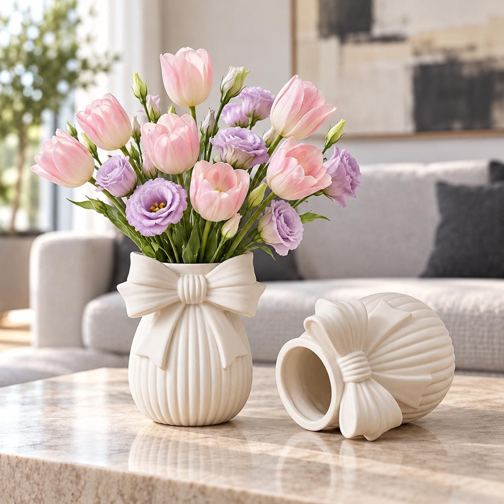 Silikonform Schleifenvase mit Rillen  Gießform für kleine Dekovase, DIY Wohndeko und selbst gestaltete Geschenke