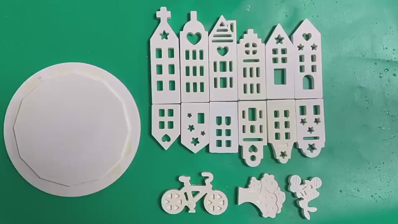 Silikon Gießform, Giessform Silikon, Licht Haus, Set 4 Formen, von Landschaft gestalten, Raysin, Keraflott