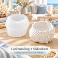 Lieferumfang einer Silikonform mit fertigem Muschelbehälter als Beispiel
